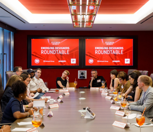 Interior Design Magazine hosted its first Emerging Designers Roundtable at the new Campari headquarters in Manhattan on July 17th. The discussion brought together 26 up-and-coming designers and manufacturers who were ready to share insight into their business practices, challenges they face, and industry disruptions effecting the future. Interior Design managing director Helene Oberman and ThinkLab president Amanda Schneider led the roundtable discussion.